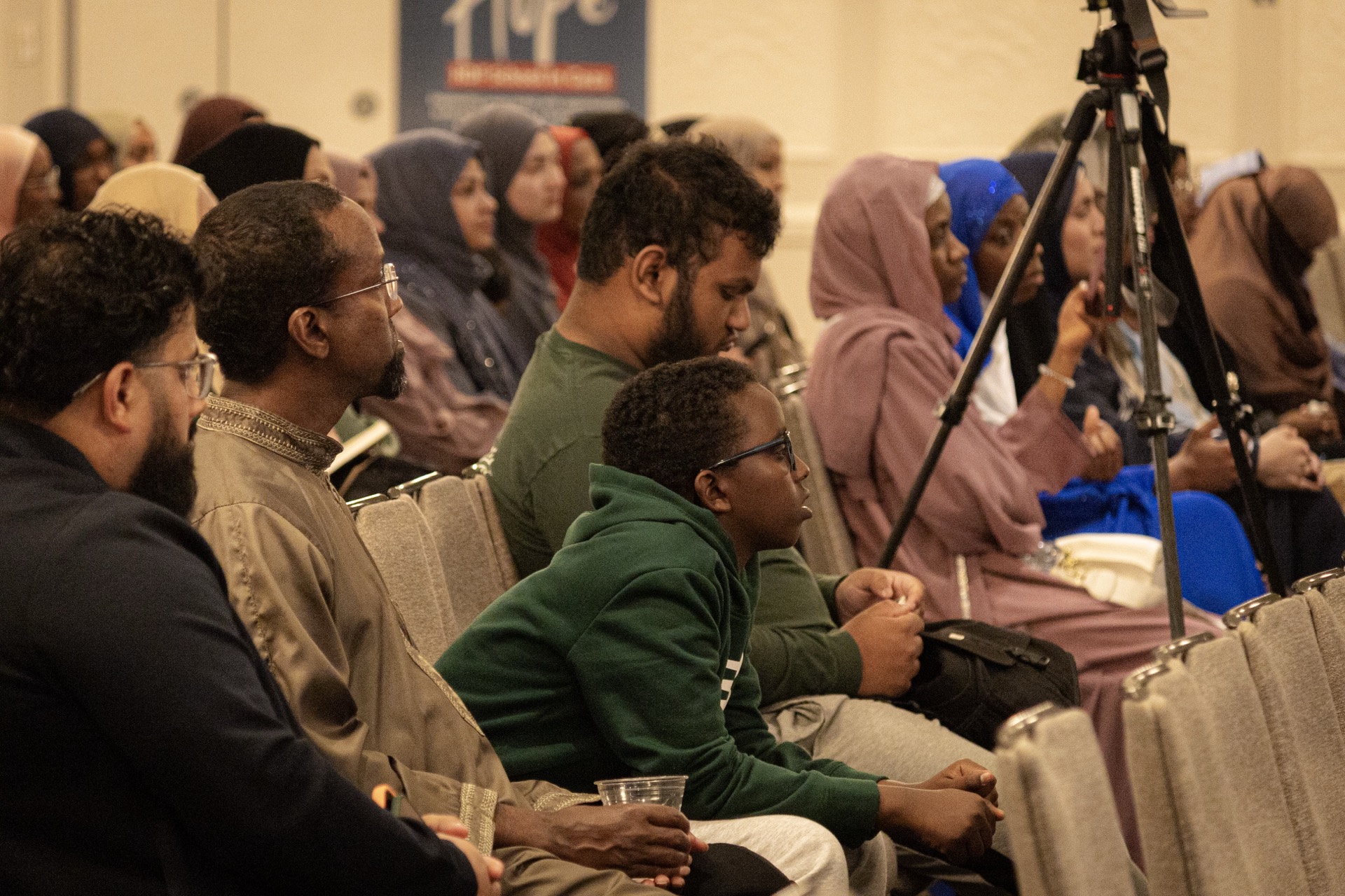 Community members listening at the Najm x SLU MSA event